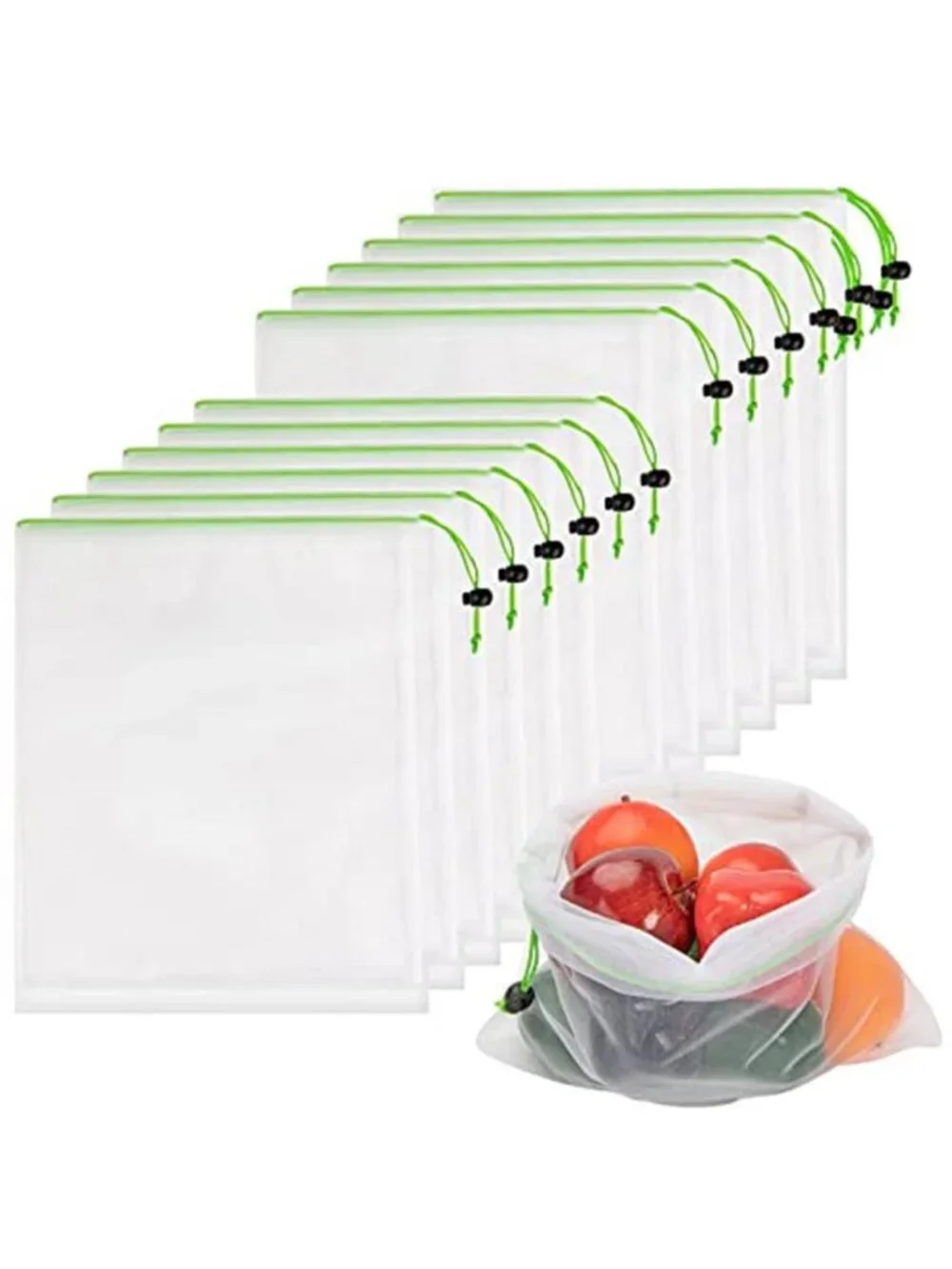 Set of 12 Reusable Mesh Produce Bags Medium (12